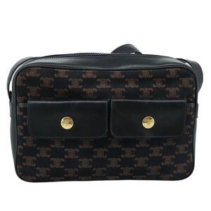 Celine Flap Shoulder Canvas Navy Canvas Shoulder Bag Bag